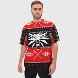Футболка оверсайз мужская The Witcher christmas sweater, цвет: 3D-принт — фото 2