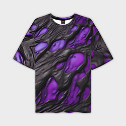 Футболка оверсайз мужская Фиолетовая текучая субстанция, цвет: 3D-принт