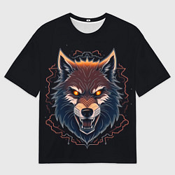 Мужская футболка оверсайз Серый хищник