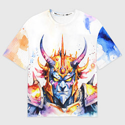 Футболка оверсайз мужская Оранжевый акварельный робот, цвет: 3D-принт