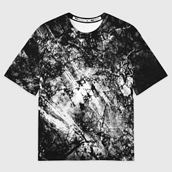 Мужская футболка оверсайз Зимний лес узоры