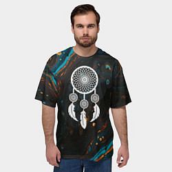 Футболка оверсайз мужская Ловец снов и чёрный мыльный пузырь, цвет: 3D-принт — фото 2