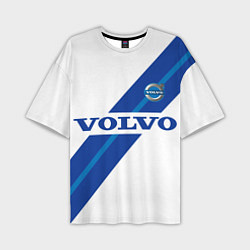 Футболка оверсайз мужская Volvo - white and blue, цвет: 3D-принт