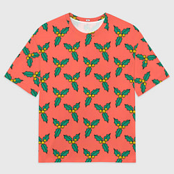 Мужская футболка оверсайз Ягоды остролиста