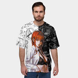 Футболка оверсайз мужская Makima - Chainsaw man, цвет: 3D-принт — фото 2