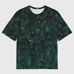 Футболка оверсайз мужская Ёлка и гирлянды, цвет: 3D-принт