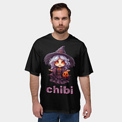Футболка оверсайз мужская Чиби ведьма, цвет: 3D-принт — фото 2