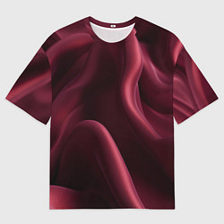 Футболка оверсайз мужская Бордовый шелк, цвет: 3D-принт