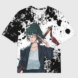 Футболка оверсайз мужская Маки зенин из магической битвы - брызги, цвет: 3D-принт