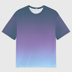 Мужская футболка оверсайз Градиент синий фиолетовый голубой