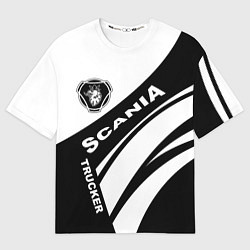 Футболка оверсайз мужская Scania дальнобойщик, цвет: 3D-принт