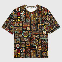 Мужская футболка оверсайз Африканский этнический орнамент