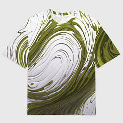 Футболка оверсайз мужская Бело-зеленая краска, цвет: 3D-принт