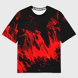 Футболка оверсайз мужская Красное пламя, цвет: 3D-принт