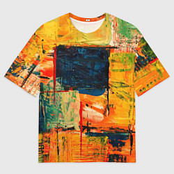 Футболка оверсайз мужская Арт стиль красками, цвет: 3D-принт