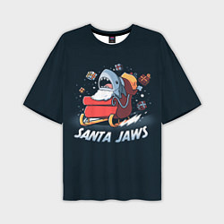 Футболка оверсайз мужская Santa Jaws, цвет: 3D-принт