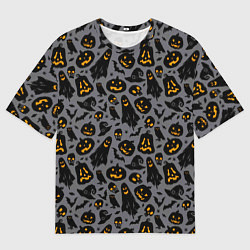 Футболка оверсайз мужская Праздничный узор хэллоуина, цвет: 3D-принт