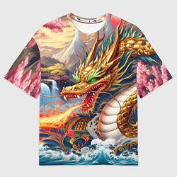 Футболка оверсайз мужская Dragon tattoo - irezumi, цвет: 3D-принт