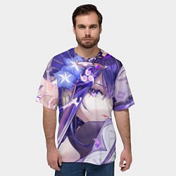Футболка оверсайз мужская Genshin Impact Райден, цвет: 3D-принт — фото 2