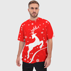 Футболка оверсайз мужская Christmas deer, цвет: 3D-принт — фото 2