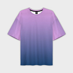 Мужская футболка оверсайз Рассвет розовый и синий градиент 3d