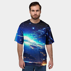Футболка оверсайз мужская Млечный путь - глубокий космос, цвет: 3D-принт — фото 2