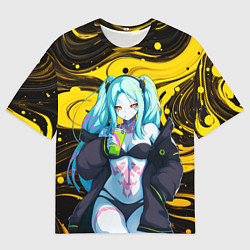 Футболка оверсайз мужская Ребекка и Киберпанк, цвет: 3D-принт