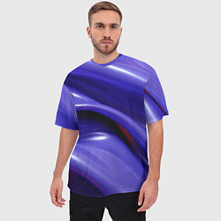 Футболка оверсайз мужская Фиолетовые абстрактные волны, цвет: 3D-принт — фото 2