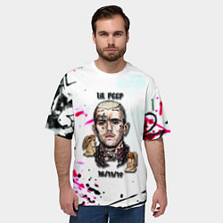 Футболка оверсайз мужская Lil peep rap band, цвет: 3D-принт — фото 2
