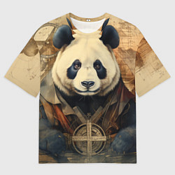Футболка оверсайз мужская Панда арт-портрет, цвет: 3D-принт