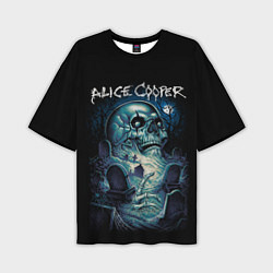 Мужская футболка оверсайз Night skull Alice Cooper