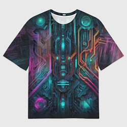 Мужская футболка оверсайз Кибернетическая схема