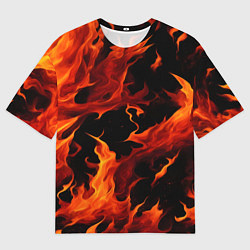 Футболка оверсайз мужская Пламя в темноте, цвет: 3D-принт