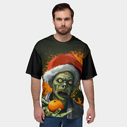 Футболка оверсайз мужская Новогодний зомби, цвет: 3D-принт — фото 2