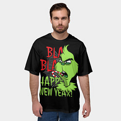 Футболка оверсайз мужская Grinch - happy New Year, цвет: 3D-принт — фото 2