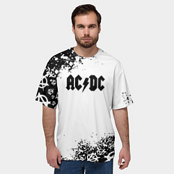 Футболка оверсайз мужская AC DC anarchy rock, цвет: 3D-принт — фото 2