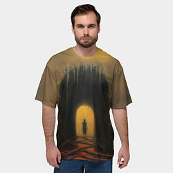 Футболка оверсайз мужская Мрачный проход, цвет: 3D-принт — фото 2