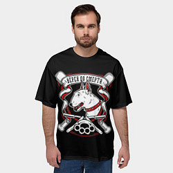 Футболка оверсайз мужская Верность традициям - страха нет, цвет: 3D-принт — фото 2