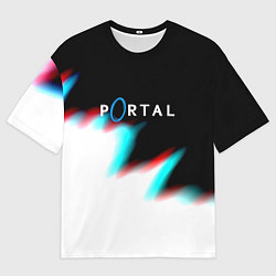 Футболка оверсайз мужская Portal game blink color, цвет: 3D-принт