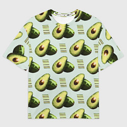Футболка оверсайз мужская Авокадо и полосы, цвет: 3D-принт