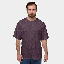 Футболка оверсайз мужская Однотонный бордовый рябь, цвет: 3D-принт — фото 2