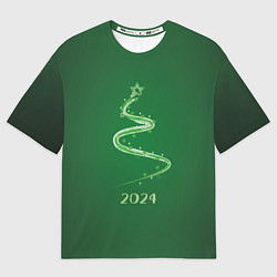 Футболка оверсайз мужская Стилизованная елка 2024, цвет: 3D-принт