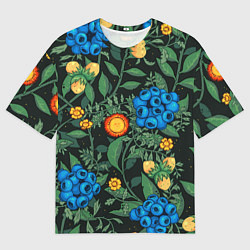 Мужская футболка оверсайз Черника с орехами