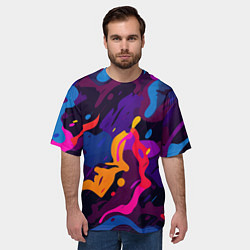 Футболка оверсайз мужская Камуфляж из разноцветных красок, цвет: 3D-принт — фото 2