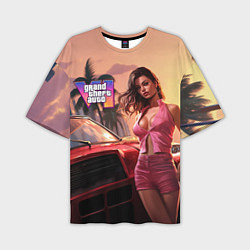 Футболка оверсайз мужская GTA 6 girl vice city, цвет: 3D-принт