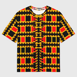 Мужская футболка оверсайз Королевские квадраты