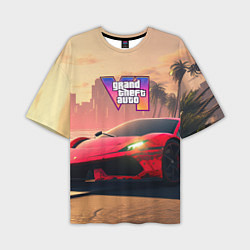 Футболка оверсайз мужская GTA 6 спортивное авто, цвет: 3D-принт