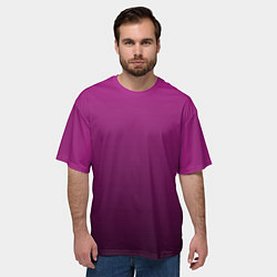 Футболка оверсайз мужская Вишневый и черный градиент, цвет: 3D-принт — фото 2