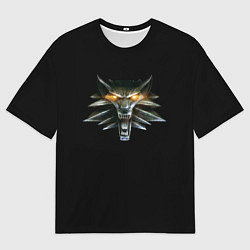 Футболка оверсайз мужская Ведьмак логотип, цвет: 3D-принт