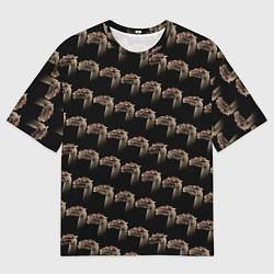 Мужская футболка оверсайз Паттерн драконов из тьмы